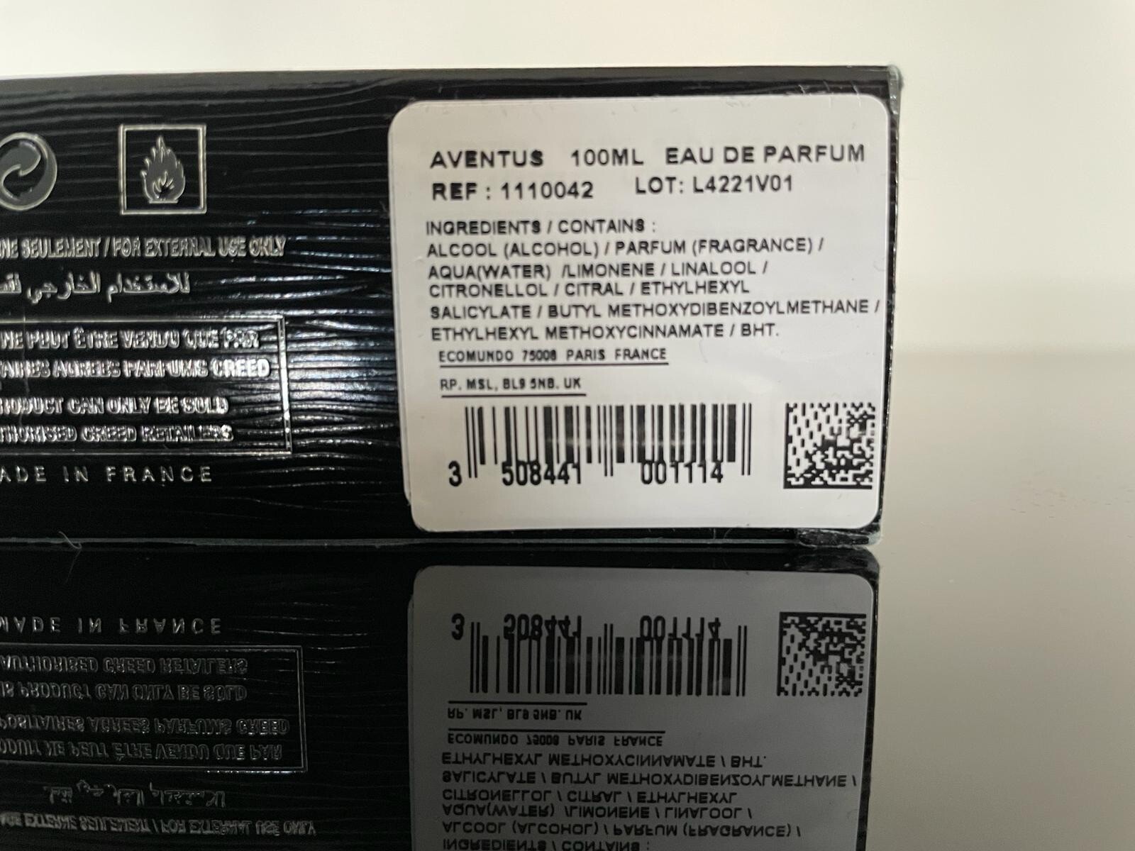 Creed Aventus 100ml Eau de Parfum Spray for Men Hardly used. John Lewis