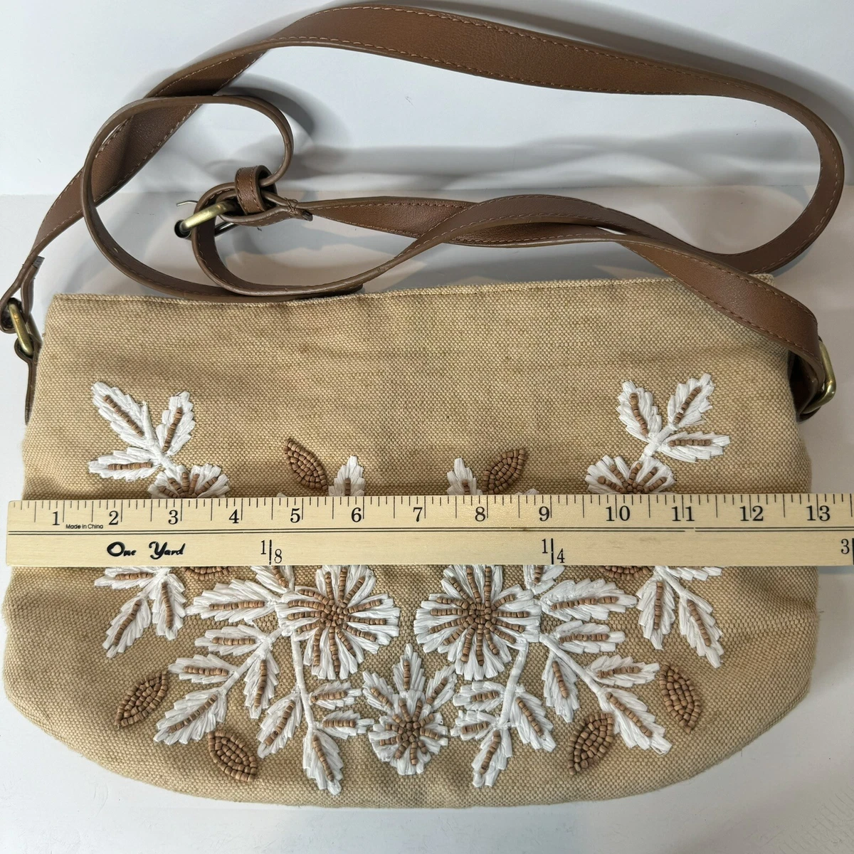 Floral embroidered purse clearance