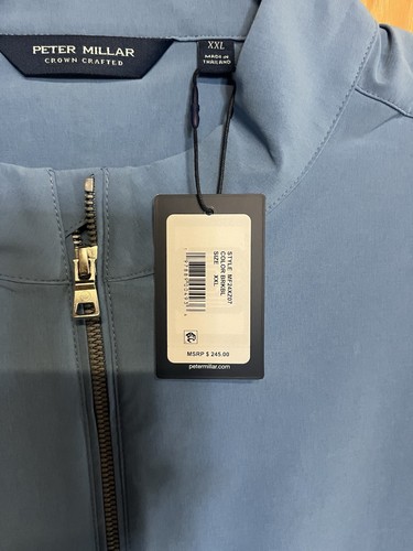 Peter Millar Crown Crafted Mens Contour Full Zip Vest. Brook Blue XXL . $245 - Picture 7 of 11