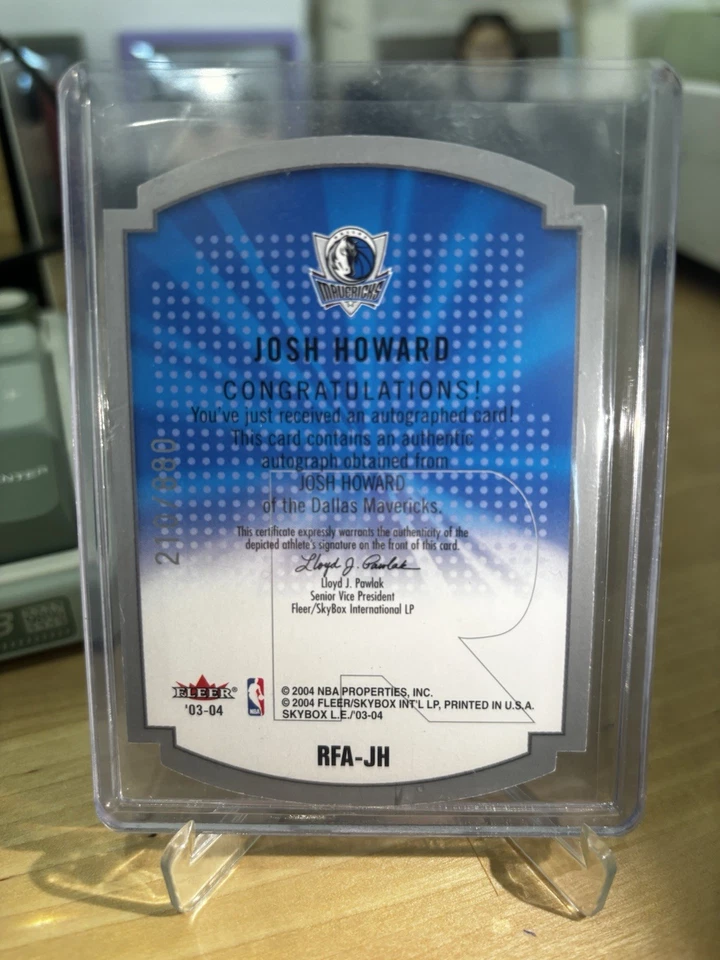 2003-04 Josh Howard Skybox L.E. Rare Form Auto #RFA-JH /880 Die Cut Rookie RC - Image 2 of 2