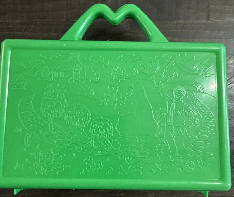 1988 McDonalds Happy Meal On the Go Lunch Box School Supplies Green Case Vintage
