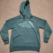 THE NORTH FACE Hoodie Women S Green Logo Spellout Pullover Cotton Blend