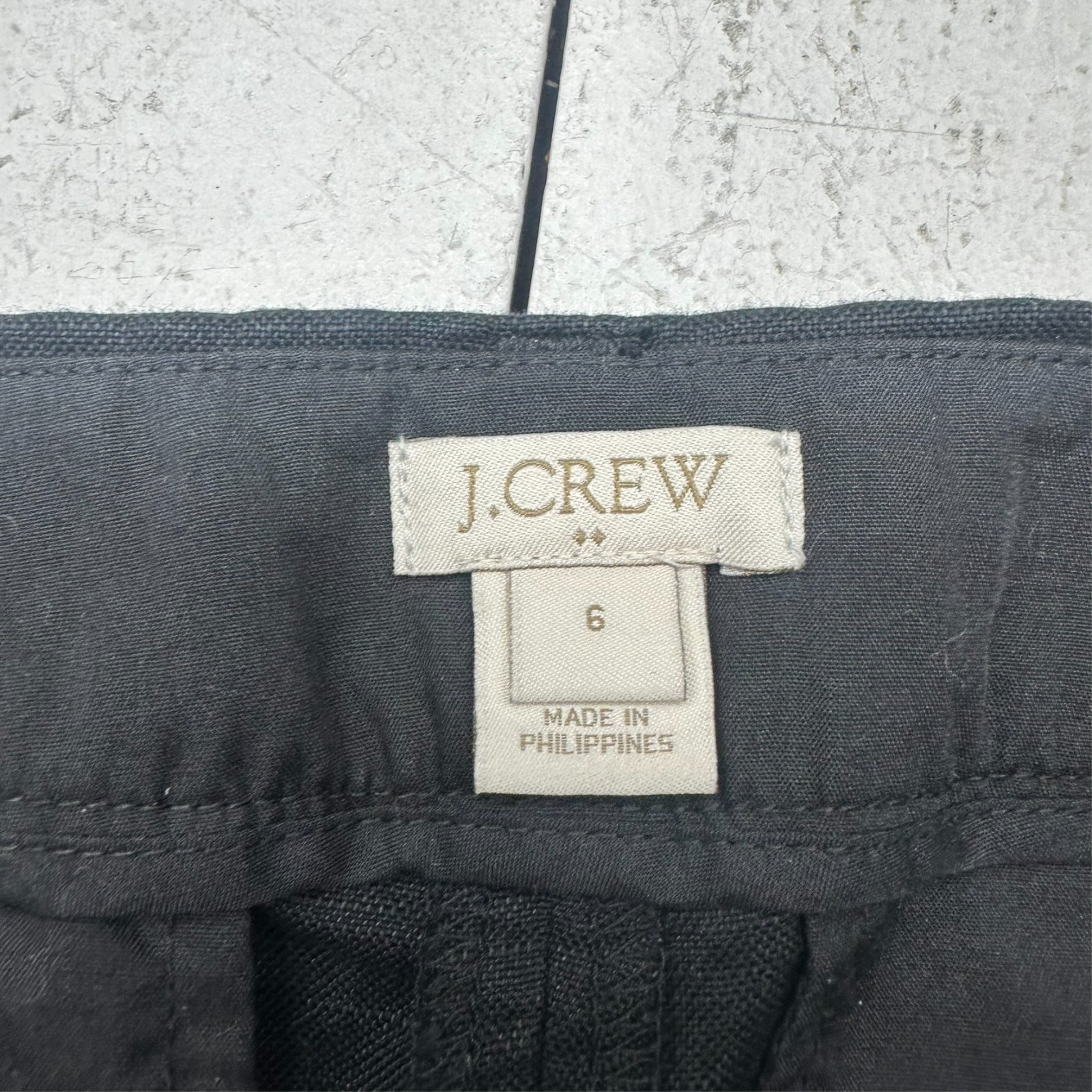 J.Crew Solid Black Basic Ruffled Hem Detail Mid R… - image 4