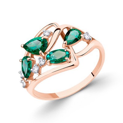 Kaufbei Sokolov Damenring aus Rotgold 585 mit Sitall und Zirkonia