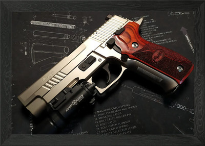Sig Sauer P226 Gerahmtes Wandbild Poster Leinwanddruck Bild