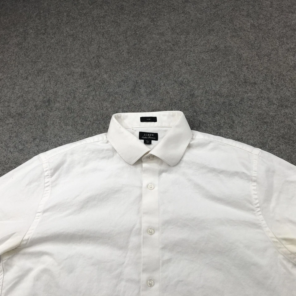 Camisa de vestir J Crew para hombre 16,5 36 blanca Ludlow premium ajustada texturizada Foto 3 de 4