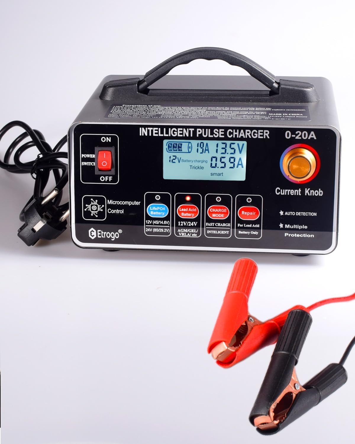 Super Caricabatteria 12V 24V 20A 400W LiFePO4 Lithium & AGM