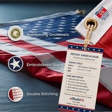 uMadeUs American Flags for Outside Made in USA - 3x5 and 2.5x4 ft