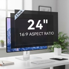 2-Pack 24 Inch Computer Privacy Screen Filter - Eye Protection  Anti-Glare