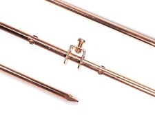 4ft Copper Grounding Rod - 3/8" Diameter - Includes Ground Rod Clamp - Great ...