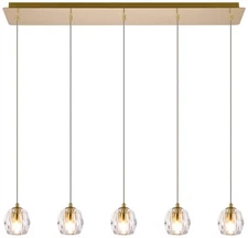 Elegant Lighting Eren 32" 5-Light Modern Multi-Light Crystal Pendant