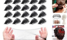 20 PCS Bun Hair Nets Women Stretchy Elastic Edge Mesh Invisible Hairnet Black