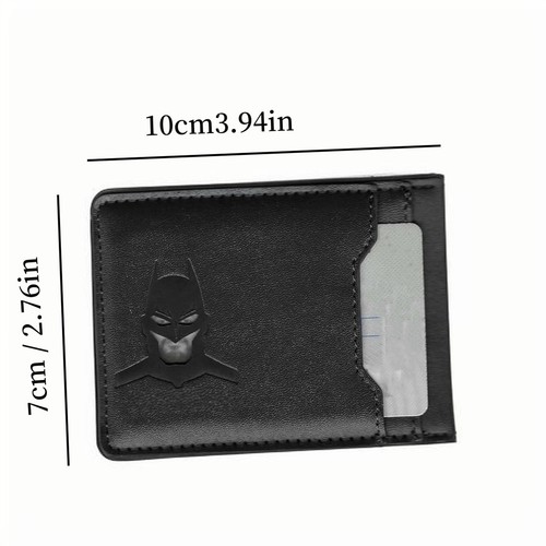 Leather Bat ID Wallet for Men and Women - Superhero Face Eyes Cutout Card Holder - Picture 2 of 5