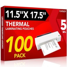 100 Pack Laminating Sheets, Hold 11 x 17 Inch Sheet, 5 Mil Clear Thermal Lami...