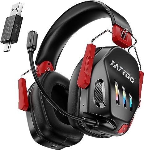 Wireless Gaming Headset for PC, PS4, PS5, Switch, USB & Type-C 2.4GHz