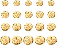 20Pcs Gold Metal Shank Buttons, Wrinkle round Wave Metal Shank Button, 4 Sizes S