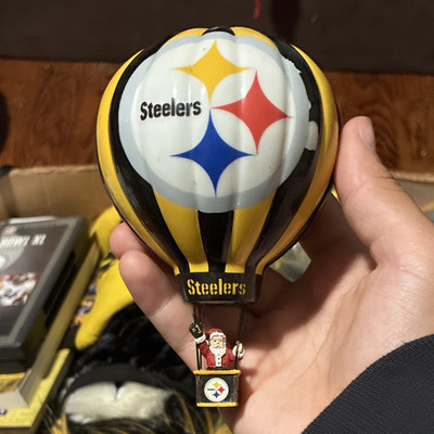 Pittsburgh Steelers NFL Hot Air Balloon Logo Hanging Ornament Black Yellow White