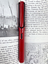 Vintage Lamy Safari Rollerball Pen Old Red Black Clip pre-1989 W Germany EUC