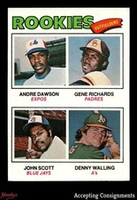 1977 Topps #473 Rookie Outfielders Andre Dawson, Gene Richards RC VG/EX - EX