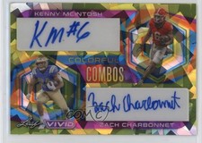 2023 Leaf Vivid Yellow Crystals 6/10 Kenny McIntosh Zach Charbonnet Auto p8v