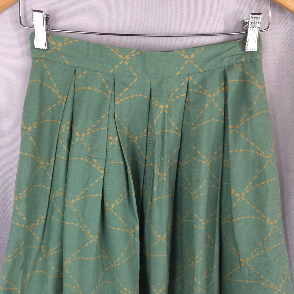 Falda De Colección Susan Bristol Para Mujer S 8 XS Franela Geométrica Plisada Cottage Folk Foto 2 de 4