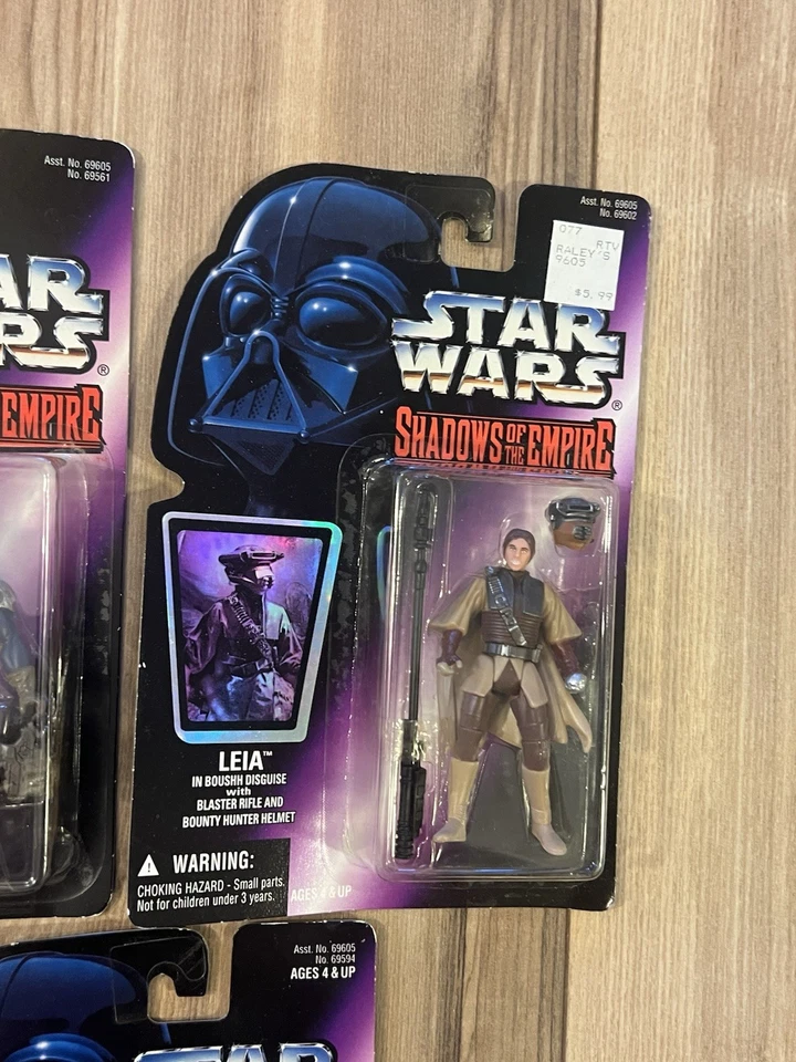 批量 3 件 1996 年 星球大战 帝国阴影 公仔 Dash Render Leia Xizor 全新 — 第 3/4 张图片