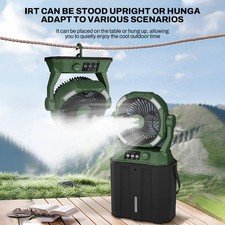 Portable Misting Fan with 6L Tank & 20,000Mah Battery - 3-Speed Outdoor Cooling