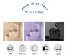 4mm Ultra-Thin Sleep Earbuds Bluetooth 5.2 Side Sleeper Comfort IPX5 for Snoring