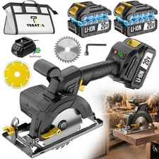Cordless Circular Saw, Brushless Motor Portable Handheld Circular Saw, 2XBattery
