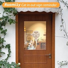 Cat IS in or Out Sign Reminder Yard for Cat Pet Lovers Room Window Decor