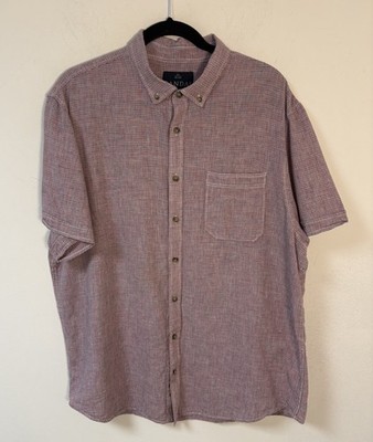 Canda Mens Short Sleeve Button Down Linen Cotton Shirt XL