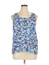 Olive and Oak Women Blue Sleeveless Blouse XL