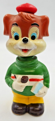 Vintage Alps Made Japan Wackel Waggle Hund Aufzieh Schwanz Spinn Wackelkopf Spielzeug