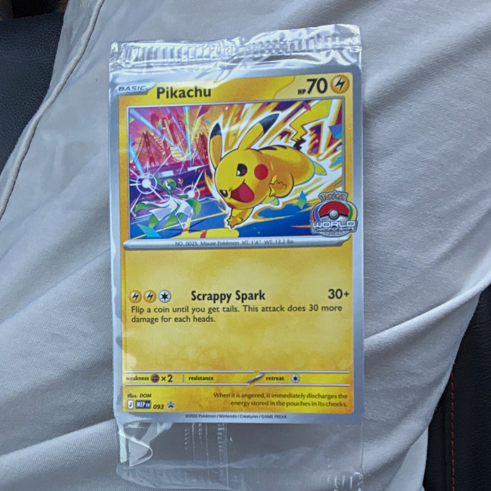 Pikachu 093 Me: Mega Evolution Promo Pokémon World Championships English Holo