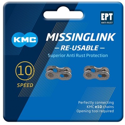 KMC Unisex EPT MissingLink Verbindungsglied, 10 Gänge, Dunkelsilber, 2 Paar Coll