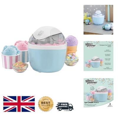 Pastellblau Eismaschine für Familiendesserts - Schnell einfrieren 500ml Schüssel!