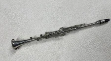 Vintage Greville Paris Metal Clarinet Silver/Black 26" Long