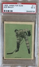 Ace Bailey 1933 Hamilton Gum #11 Rookie Card PSA 5 Only 9 Graded Higher HOF
