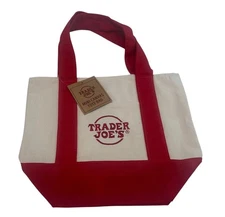 Trader Joe's - Mini Canvas Tote Bag - Red - Holiday 2025 - Limited Edition