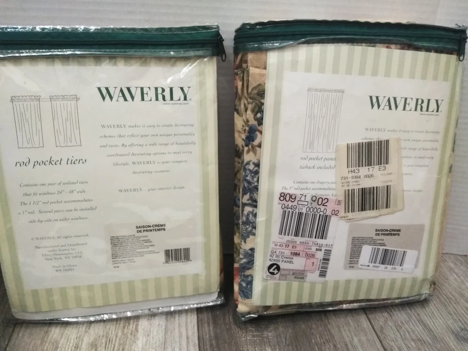 Painel de bolso Waverly Drapery Rod (1) e camadas de bolso de haste 60" (2) SAISON-CREME - Imagem 2 de 4