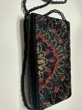 Vintage Beaded Black Evening Small Bag Clutch Purse Retro Mcm