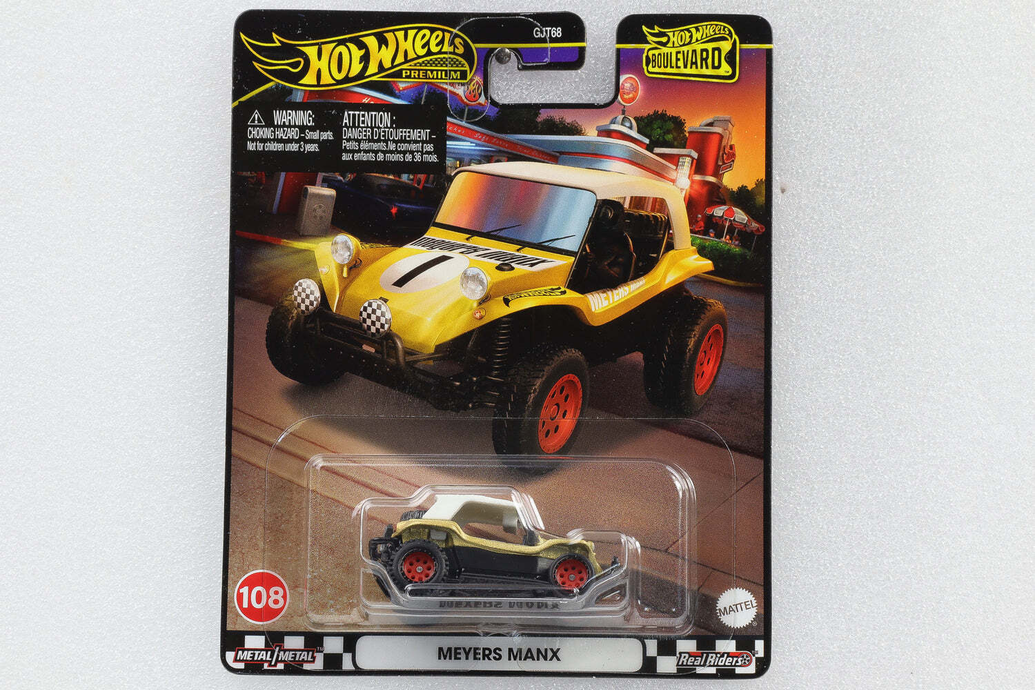 1:64 Hot Wheels Premium Boulevard Meyers Manx White-Gold #108