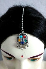 Round Multi HeadPiece Chain Jewelry Boho Gypsy Belly Dance Vintage Afghan Fusion