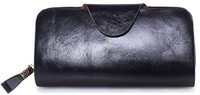 Greeniris Ladies Long Wallets Leather Black Greeniris Ladies Long Wallets Leather Black