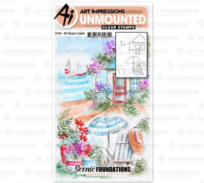 Art Impressions Scenic Foundations Clear Stamps Beach Cabin