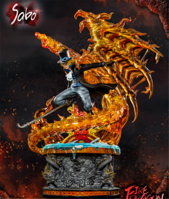 DT studio Sabo Fire Dragon Statue GK Resin Model One Piece 54cm | eBay