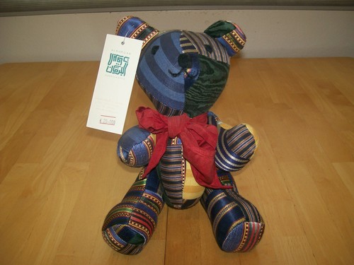 Hand-Made Alburgan Handcrafts Patchwork Bear Plush Decor Made in Jordan Doll - Picture 11 of 11
