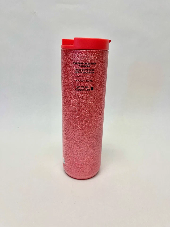 Starbucks Coral Rosa Texturizado Acero Vaso Botella de Agua 16 OZ Termo Foto 4 de 4