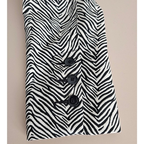 MINT CABI Women's B/W Zebra Animal Print Trench Coat Long Jacket Small S - Picture 9 of 11