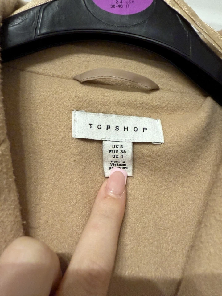 Gabardina de gran tamaño beige/camello Foto 2 de 4